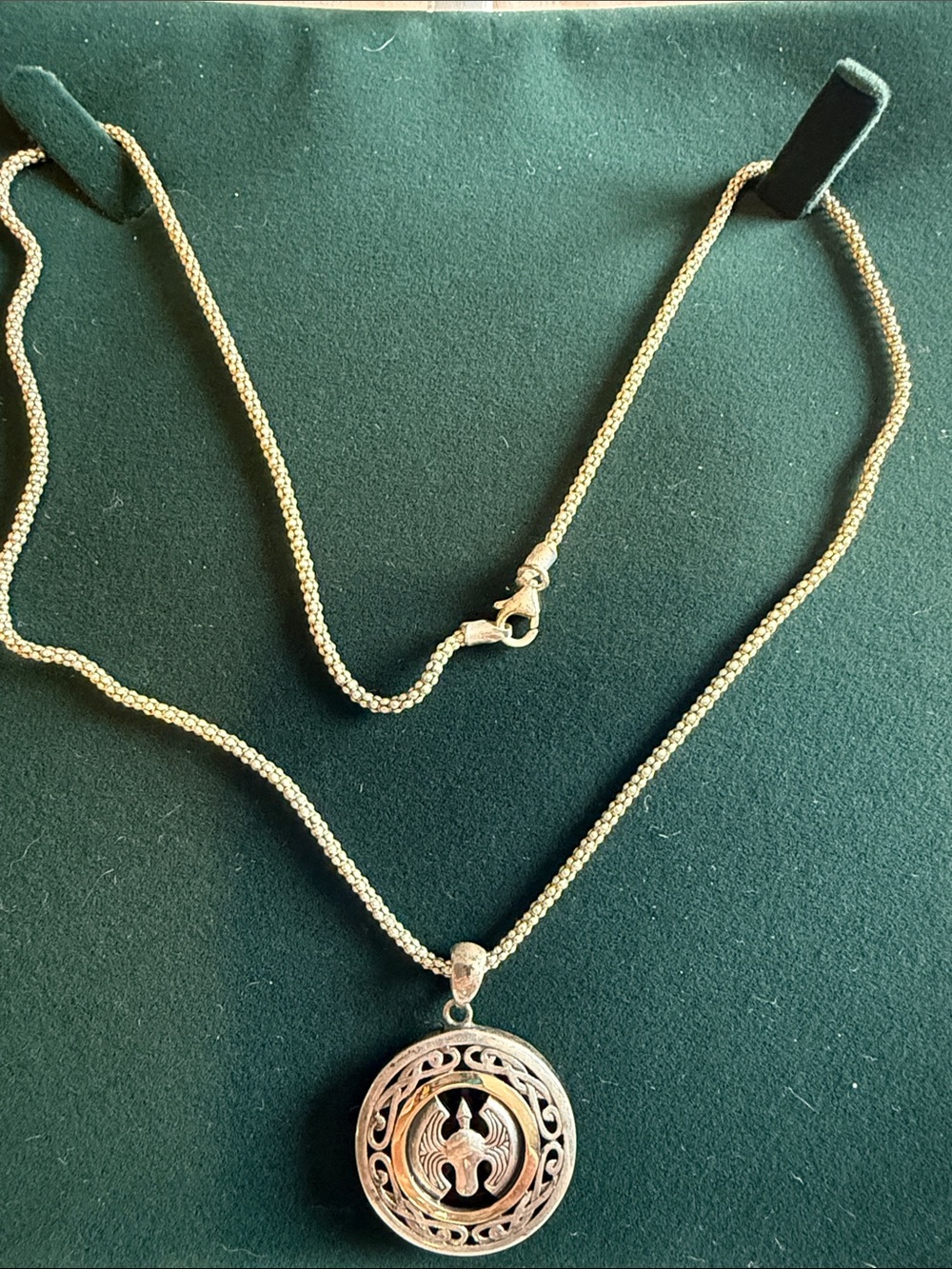 Sterling Silver Keith Jack Round Filigree Medallion Necklace - Silver
